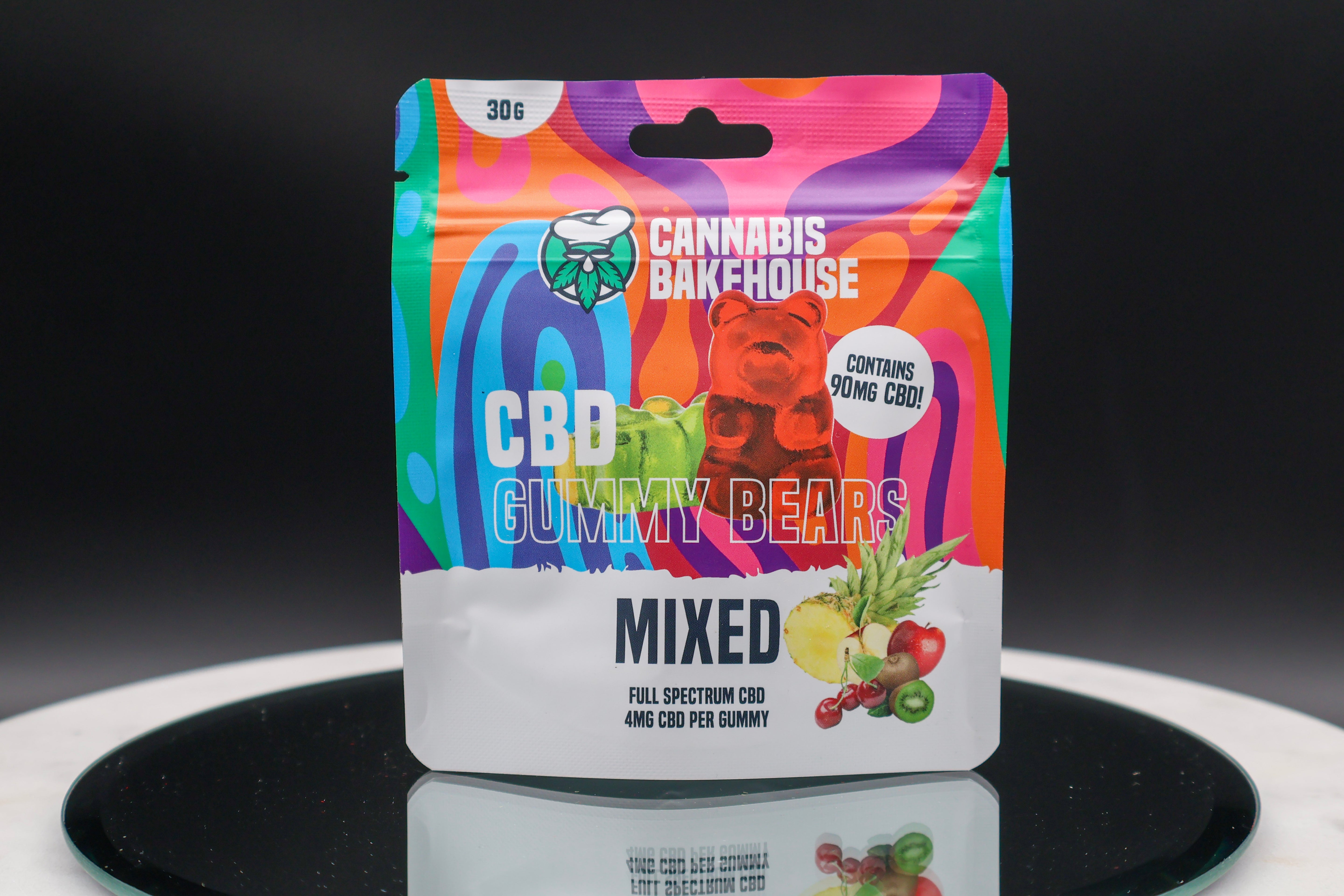 Cannabis Bakehouse CBD frugtgummier - Mix frugt , 90 mg CBD, 30g
