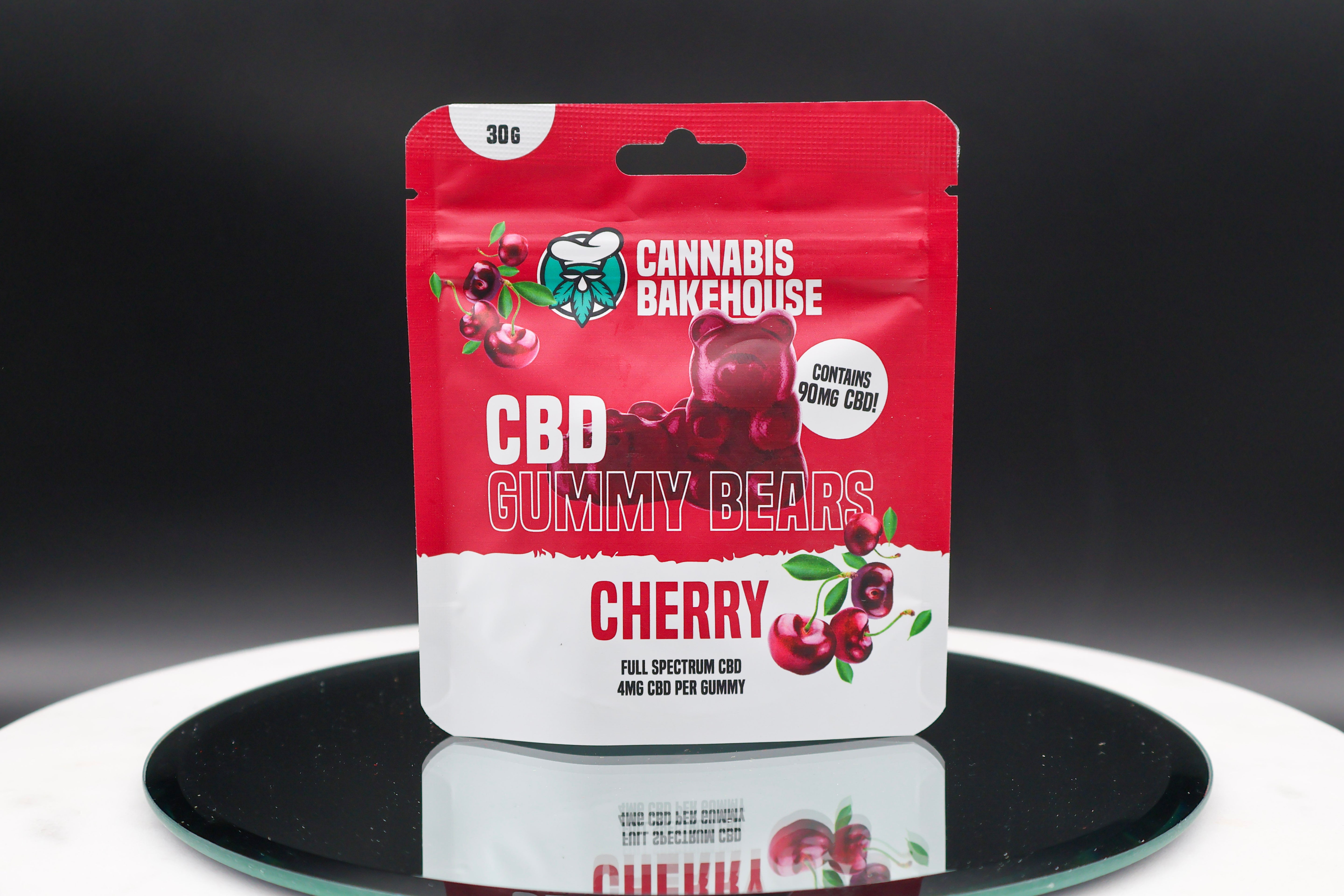 Cannabis Bakehouse CBD frugtgummier - Kirsebær, 90 mg CBD, 30g