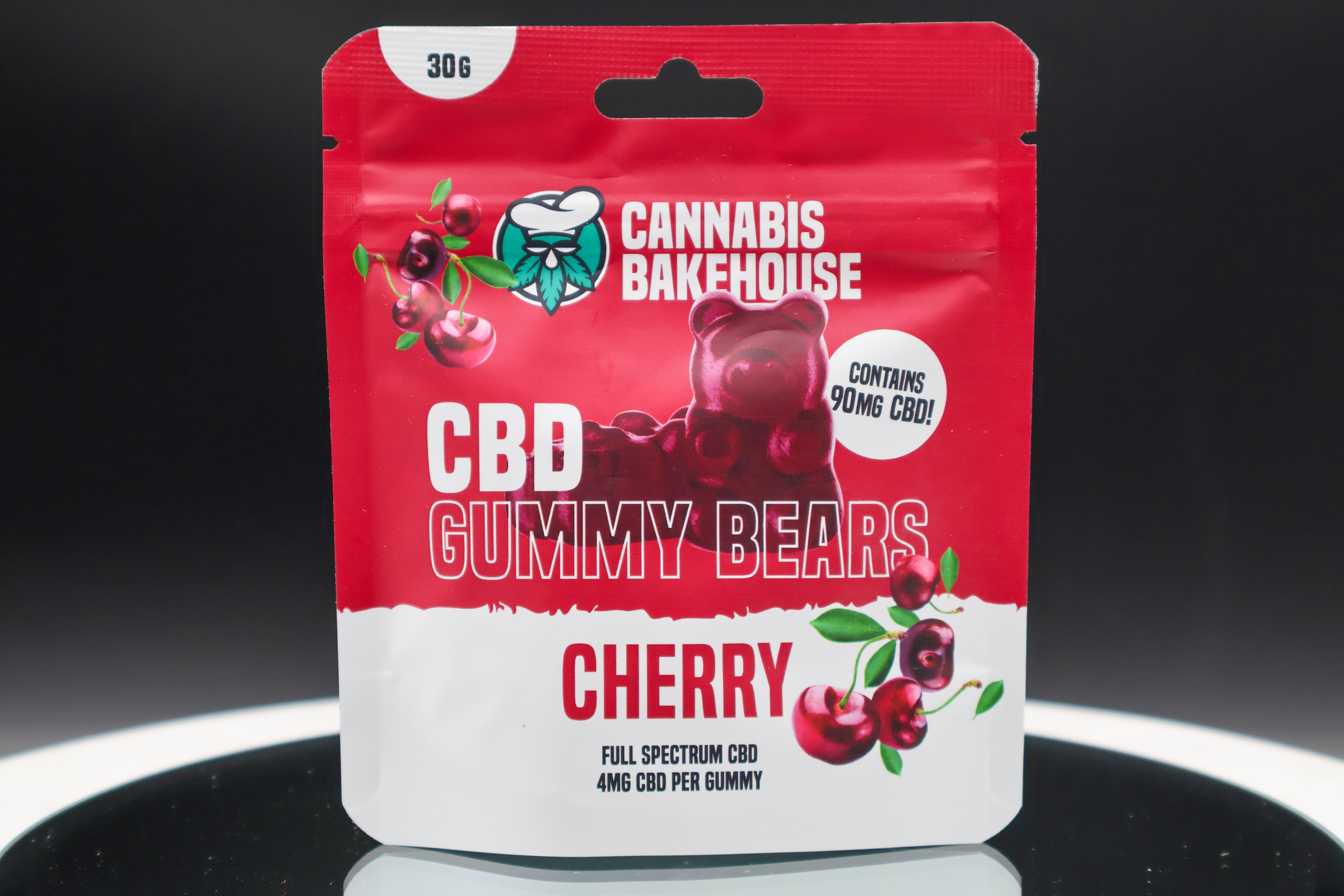 Cannabis Bakehouse CBD frugtgummier - Kirsebær, 90 mg CBD, 30g
