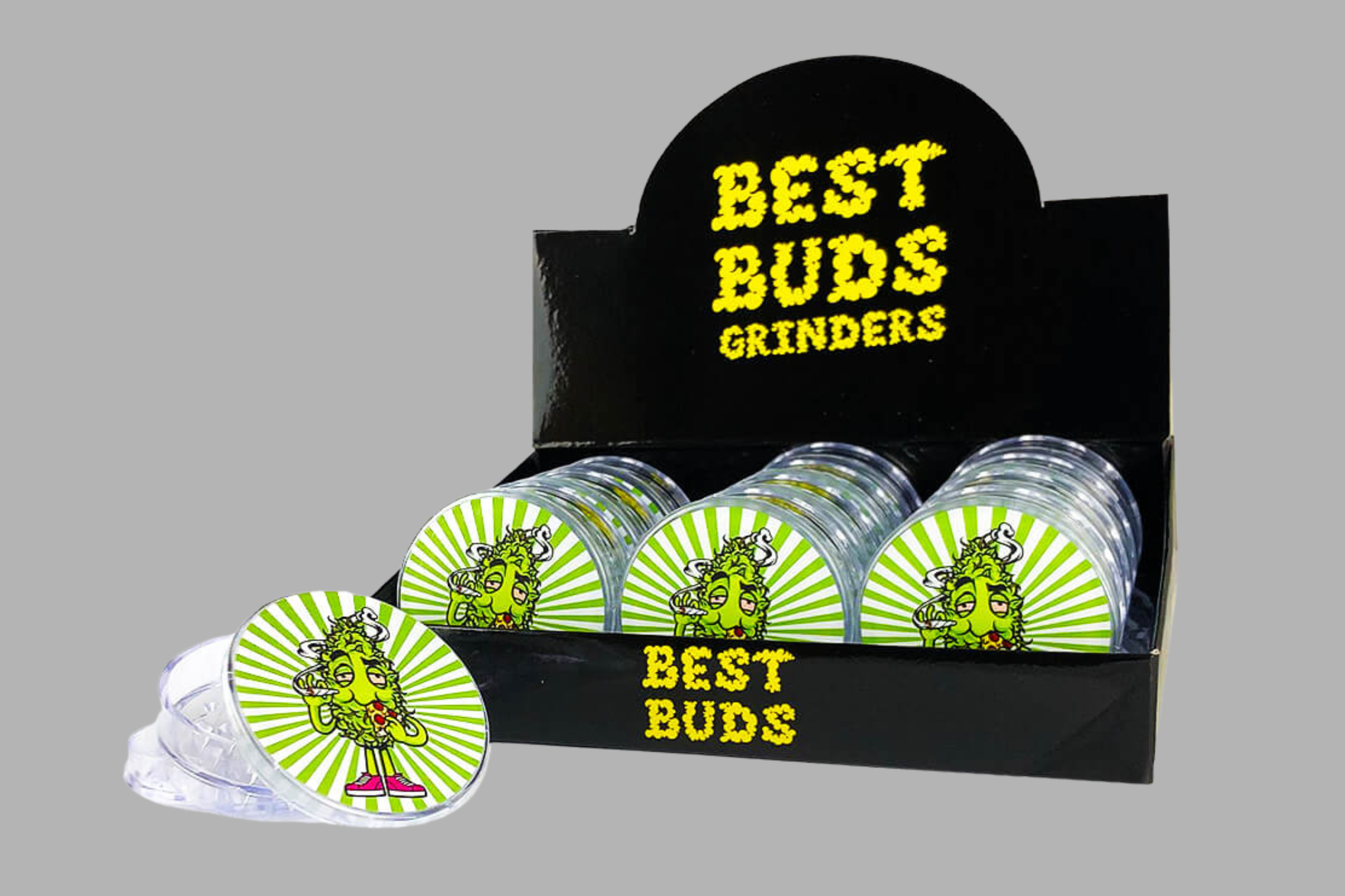 Best Buds Plastic Grinder Pizza 3 Parts – 50mm