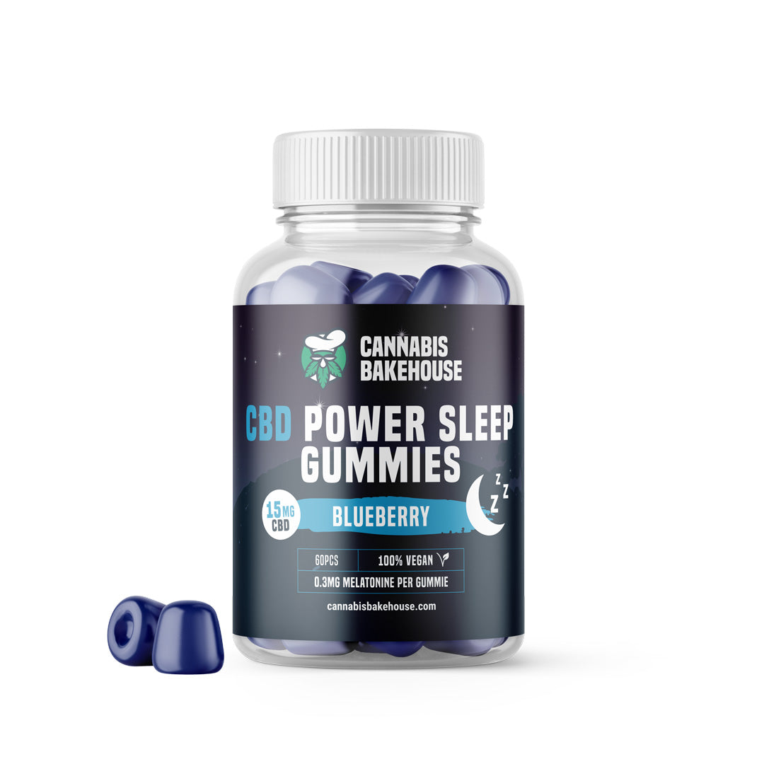 Cannabis Bakehouse CBD Power Sleep Vingummi+ Melatonin, 60 stk x 15 mg CBD, 125 G