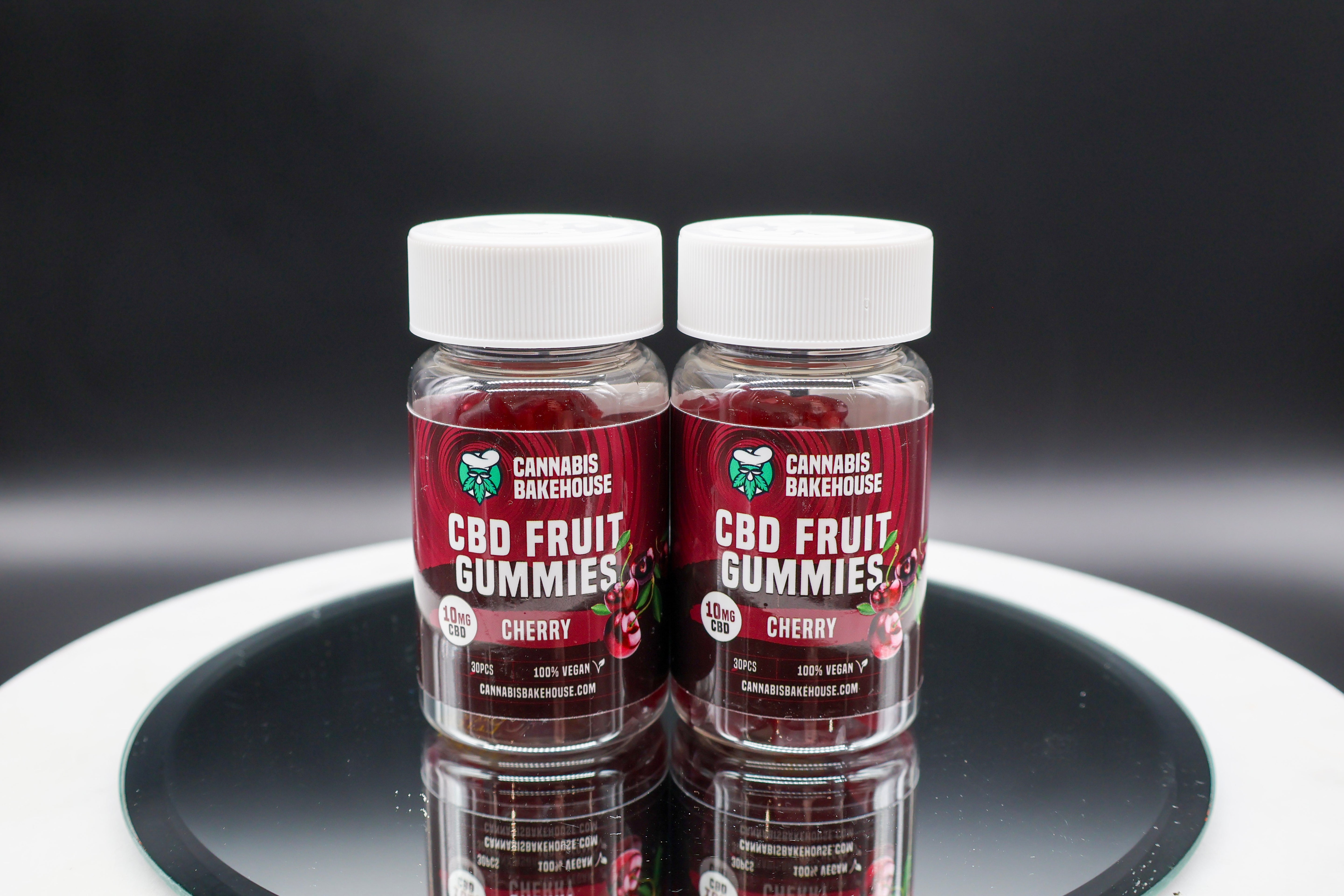 Cannabis Bakehouse CBD frugtgummier - Kirsebær, 30 stk x 10 mg CBD, 60g
