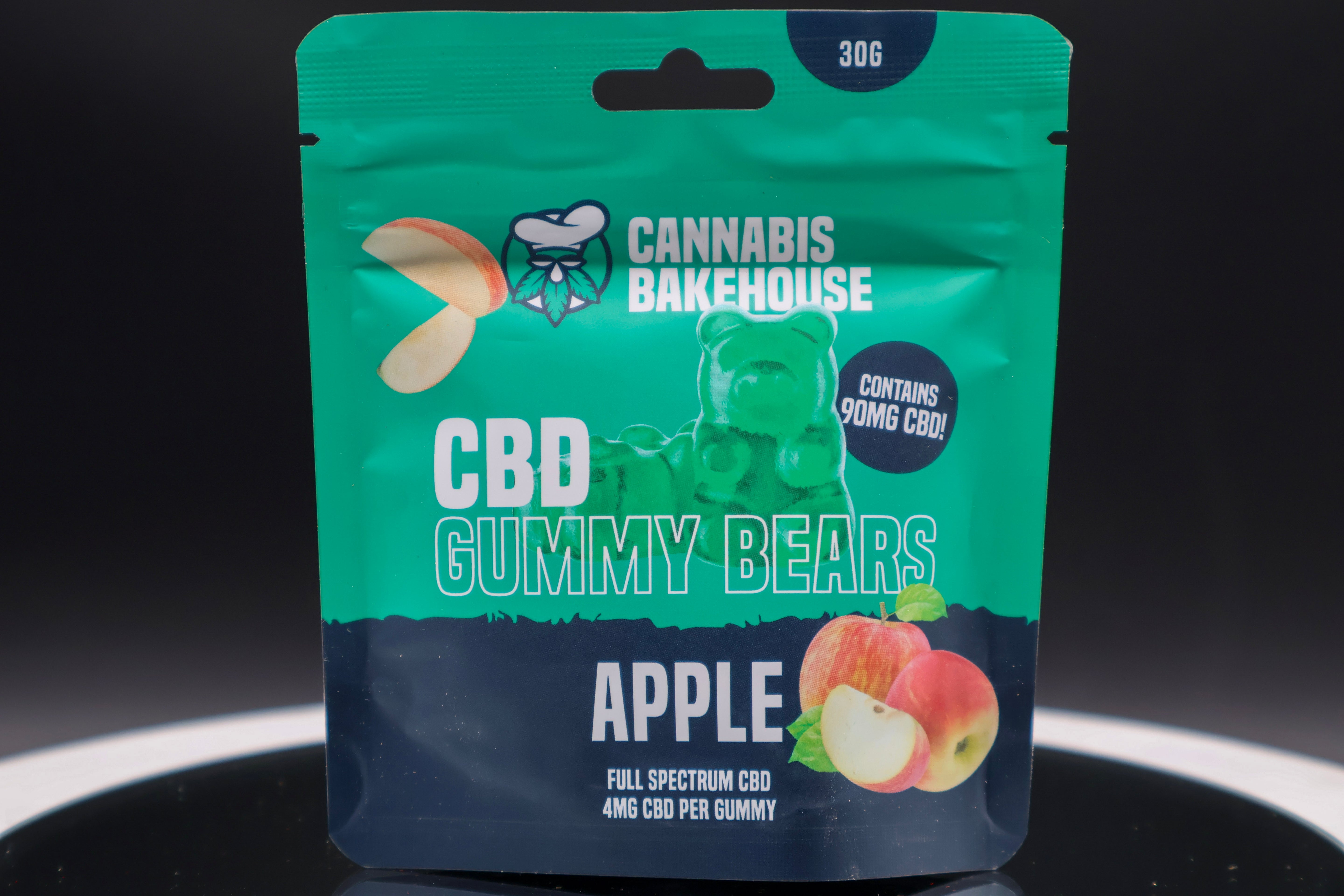Cannabis Bakehouse CBD frugtgummier - Æble , 90 mg CBD, 30g