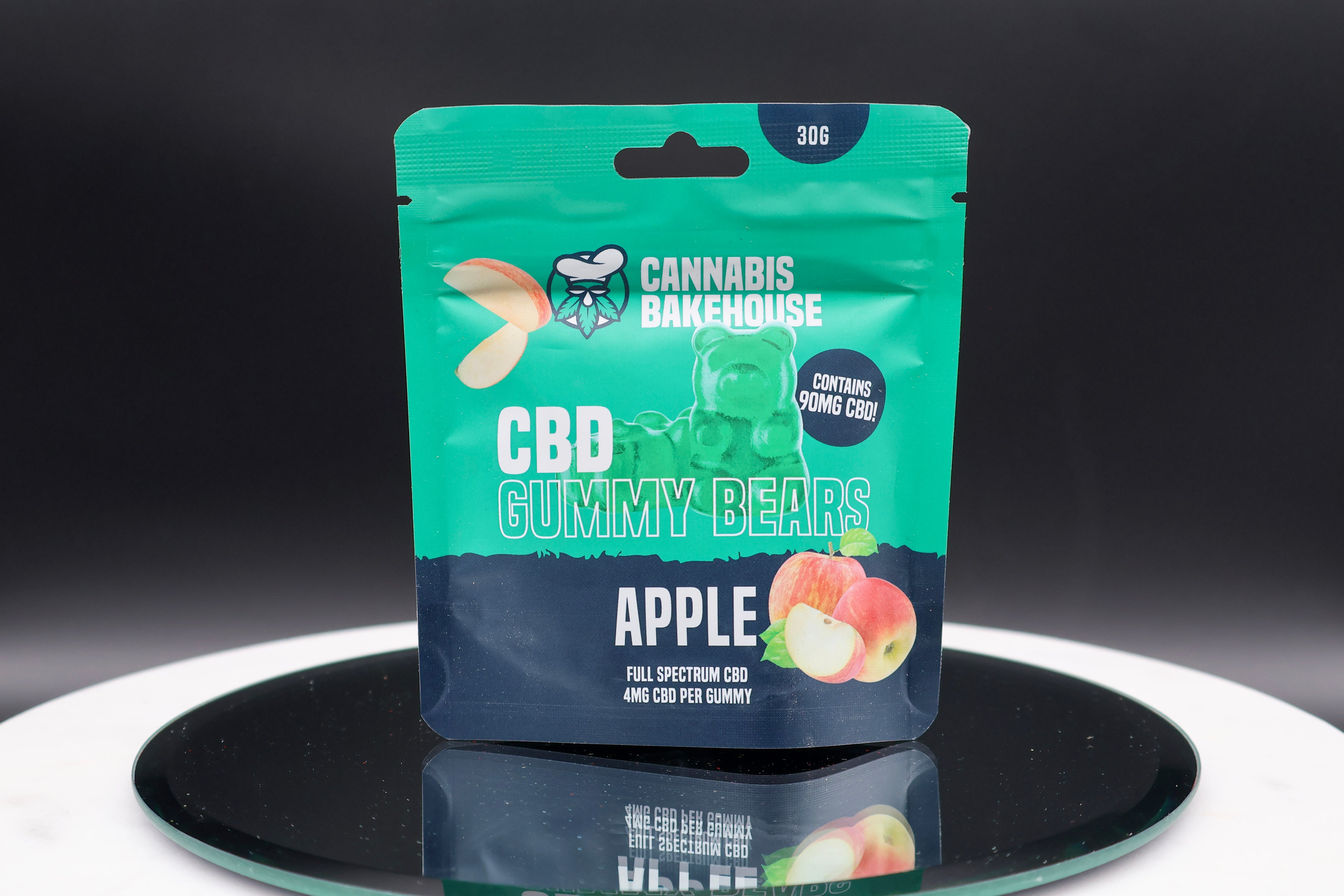 Cannabis Bakehouse CBD frugtgummier - Æble , 90 mg CBD, 30g