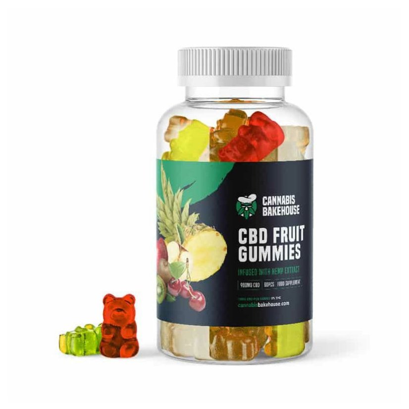 Cannabis Bakehouse CBD Frugt vingummier, 60 stk, 900mg CBD, 150 g
